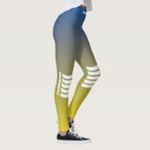 Blauwe gele gradiënt, monogrammen, van porty leggings (Rechts)