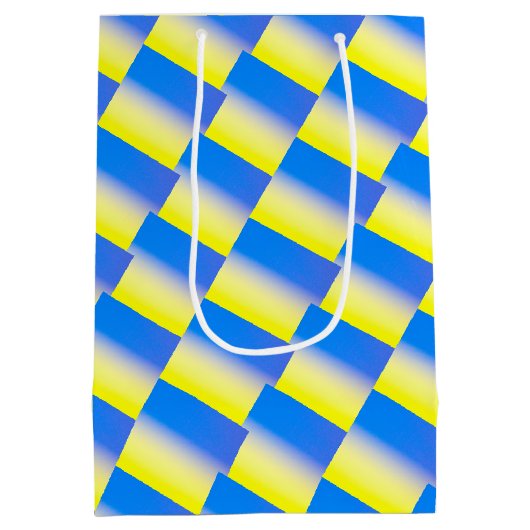 Blauwe Gele gradiënt Oekraïne Geïnspireerde vrede  Medium Cadeauzakje (Achterkant)