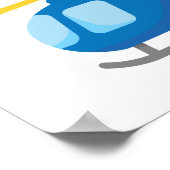 Blauwe gele helikopter Birthday Party Poster (Hoek)