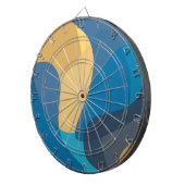 Blauwe, gele, koele, trendy stedelijke golvende il dartbord (Voorkant Rechts)