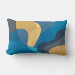 Blauwe, gele, koele, trendy stedelijke golvende il kussen