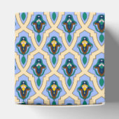  blauwe gele Marokkaanse Arabische trekkerkunst Bedankdoosjes (Bovenkant)