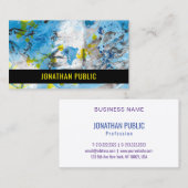 Blauwe Gele Moderne Abstracte Art Elegant Sjabloon Visitekaartje (Voorkant / Achterkant)