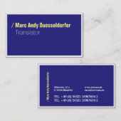 Blauwe Gele Moderne Visitekaartjes (Voorkant / Achterkant)