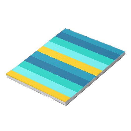 Blauwe gele oceaanstroop notitieblok (Linkerzijde)