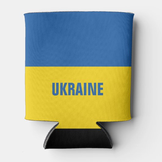 Blauwe gele Oekraïense vlag koelbox Oekraïne Blikjeskoeler (Voorkant)