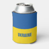 Blauwe gele Oekraïense vlag koelbox Oekraïne Blikjeskoeler (Blikje Achterkant)