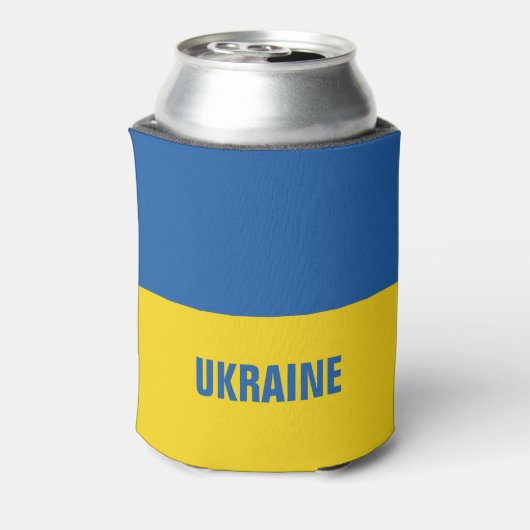 Blauwe gele Oekraïense vlag koelbox Oekraïne Blikjeskoeler (Blikje Achterkant)