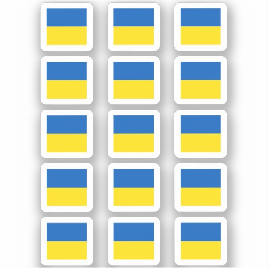Blauwe gele Oekraïense vlag Sticker (Voorkant)
