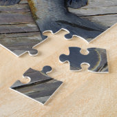 blauwe gele paarse, blauwgroen blauwvintonijn aan  legpuzzel (Zijkant)