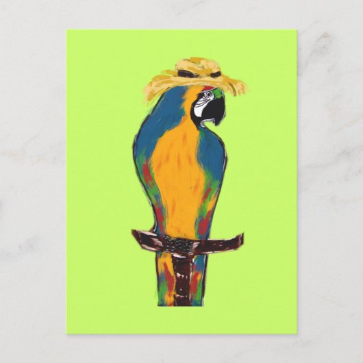 Blauwe & Gele Papegaai Briefkaart (Voorkant)