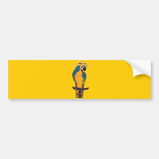 Blauwe & Gele Papegaai Bumpersticker (Voorkant)