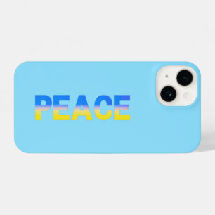 Blauwe gele PEACE Oekraïne Inspiratie minimalist iPhone 14 Hoesje