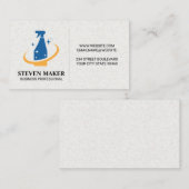 Blauwe gele reinigingsspuit Logo Visitekaartje (Voorkant / Achterkant)