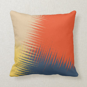 Blauwe gele rode crème kussen