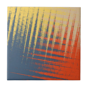 Blauwe gele rode crème tegeltje