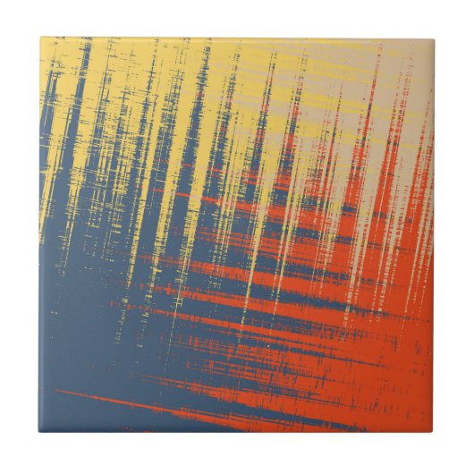 Blauwe gele rode crème tegeltje (Voorkant)