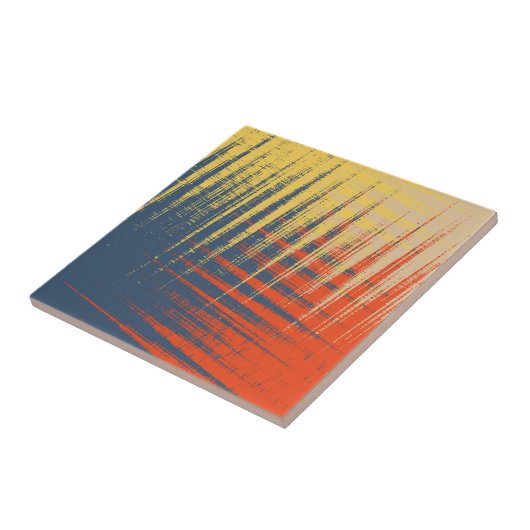 Blauwe gele rode crème tegeltje (Zijkant)