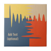 Blauwe gele rode crème tegeltje (Voorkant)