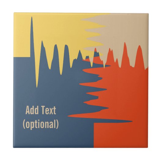 Blauwe gele rode crème tegeltje (Voorkant)