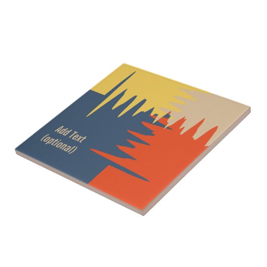 Blauwe gele rode crème tegeltje (Zijkant)