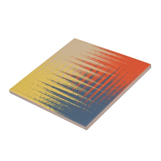 Blauwe gele rode crème tegeltje (Zijkant)