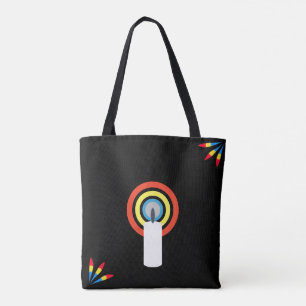 Blauwe, Gele & Rode Kaarsenvlam Tote Bag