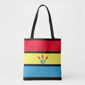 Blauwe, Gele & Rode Strepen Tote Bag (Voorkant)