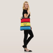 Blauwe, Gele & Rode Strepen Tote Bag (Op model)
