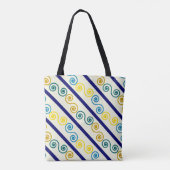 Blauwe gele spieren tote bag (Achterkant)