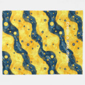 Blauwe Gele Sterrenhemel Fleece Deken (Voorkant (Horizontaal))