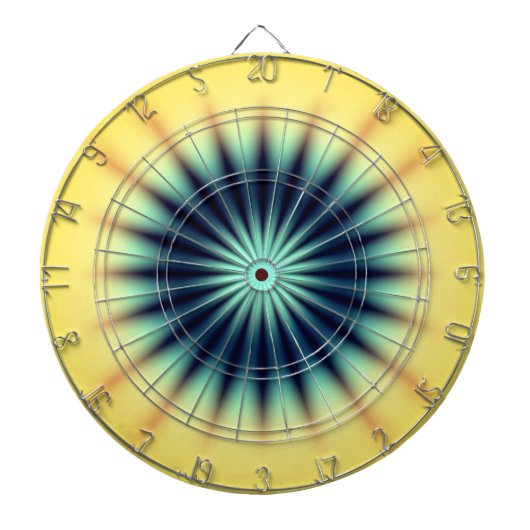 Blauwe gele straler dartbord (Voorkant)