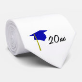 Blauwe gele studiepunten en aangepaste nekjes voor stropdas (Opgerold)