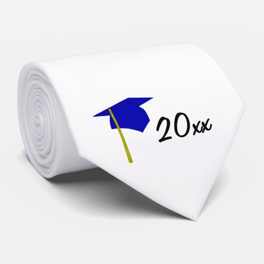 Blauwe gele studiepunten en aangepaste nekjes voor stropdas (Opgerold)