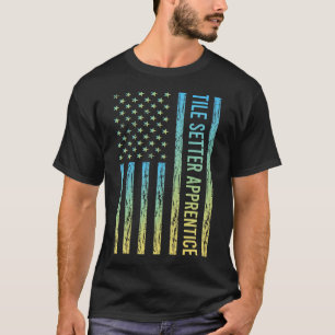 Blauwe Gele Tegelzetter Leerling T-shirt