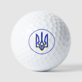 Blauwe Gele Trident Golfballen