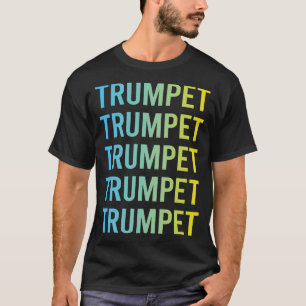 Blauwe gele trompet t-shirt
