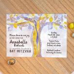 Blauwe, Gele Twisted Tree Bat Mitzvah Uitnodiging<br><div class="desc">Eer je Bat Mitavah met hemelsblauw & gele levensboom met witte sprankeltjes en hints van beige. Overeenkomende RSVP-behuizingskaarten en retouradreslabels maken deze set compleet. Blauwe en gouden boom met gedraaide stam en ledematen is mooi met sprankelende details. Breng dit glitterachtige abstracte ontwerp over naar een assortiment van feestartikelen, briefpapier en...</div>