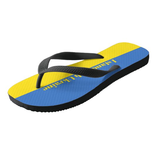 Blauwe gele vlag ik sta voor Teenslippers in Oekra (Schuin)