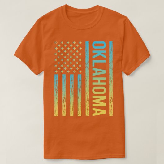 Blauwe Gele Vlag Oklahoma T-shirt (Design voorkant)