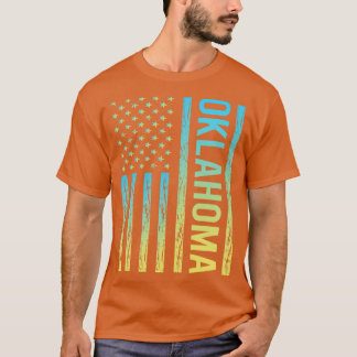 Blauwe Gele Vlag Oklahoma T-shirt