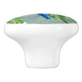 Blauwe gele vogelkers Kersenslijmschilder Keramische Knop (Zijkant)