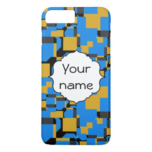 Blauwe gele vormen Case-Mate iPhone case (Achterkant)