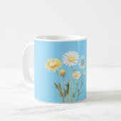 Blauwe Gele Witte Bloemen Koffiemok (Voorkant links)