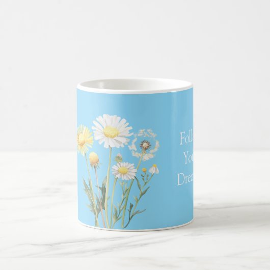 Blauwe Gele Witte Bloemen Koffiemok (Center)