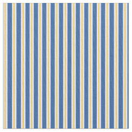Blauwe gele witte, verticale streep verbinding stof