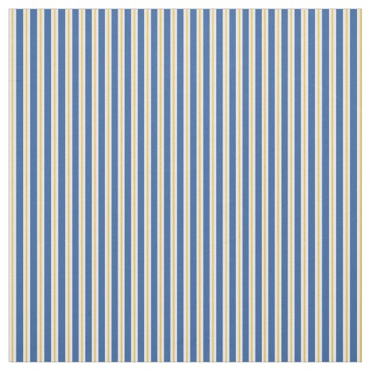 Blauwe gele witte, verticale streep verbinding stof (Swatch)