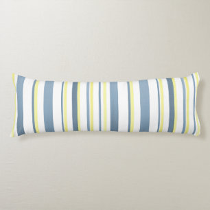 Blauwe gele witte Waterverf Stripes Lichaamskussen