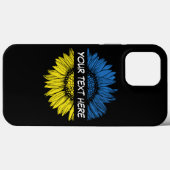 Blauwe gele zonnebloem. Eigen Tekst.  Case-Mate iPhone Case (Achterkant (horizontaal))