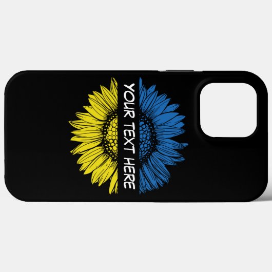 Blauwe gele zonnebloem. Eigen Tekst.  Case-Mate iPhone Case (Achterkant (horizontaal))